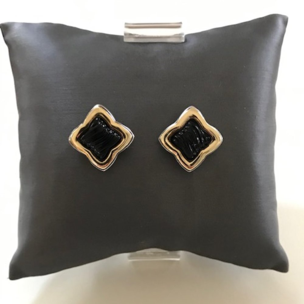 David Yurman Onyx Quatrefoil Earrings
